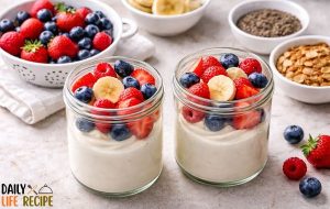 greek yogurt parfait with fruits
